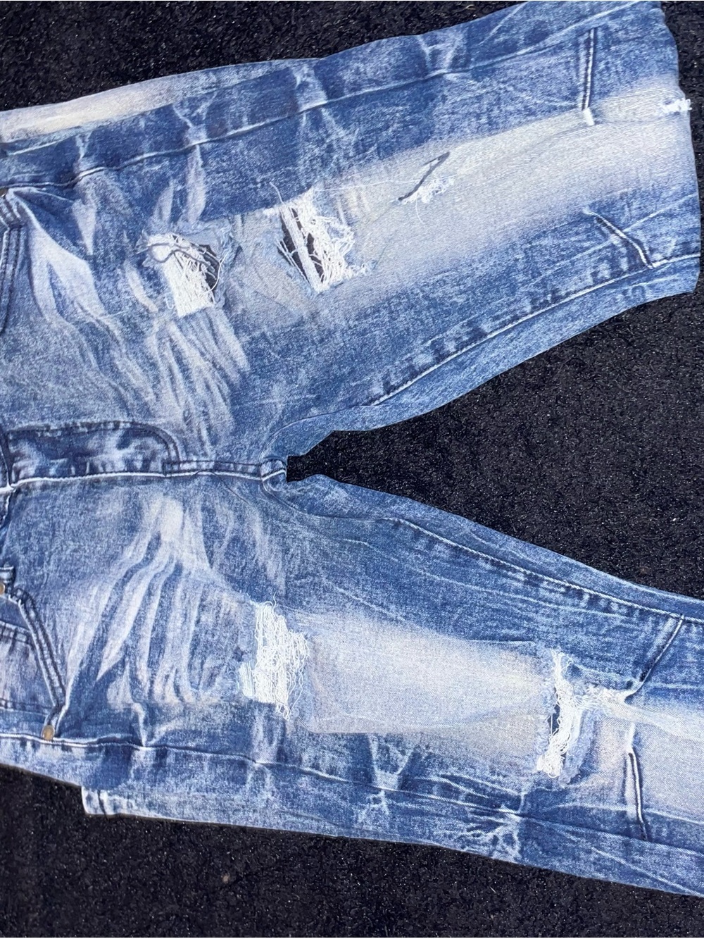Slim Straight Distressed Light Blue Men's Jeans